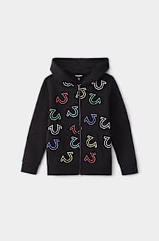 BOYS ALLOVER PRINT ZIP HOODIE