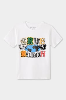 BOYS GLOBAL LOGO PATCH TEE