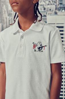 BOYS CANVAS PATCH POLO SHIRT