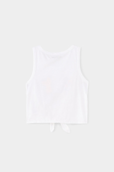 GIRLS TIE FRONT LOGO TANK, image 2