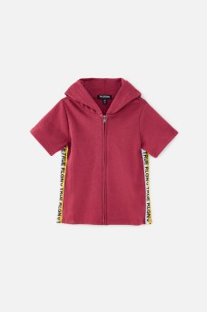GIRLS SHORT SLEEVE ZIP HOODIE