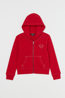 GIRLS STITCH LOGO ZIP HOODIE, image 2