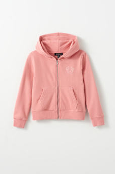 GIRLS STITCH LOGO ZIP HOODIE, image 2
