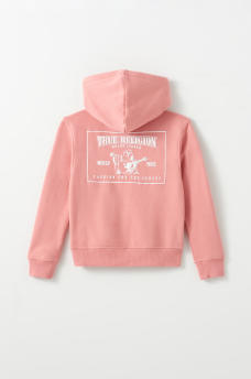 GIRLS STITCH LOGO ZIP HOODIE, image 1