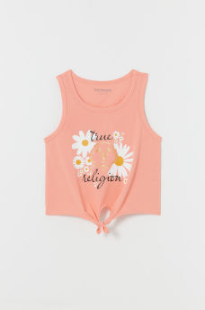 GIRLS DAISY GLITTER BUDDHA LOGO TANK, image 1