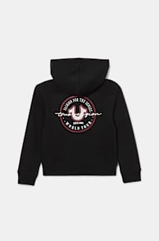 GIRLS GLITTER LOGO ZIP HOODIE, image 1