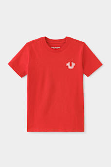 GIRLS METALLIC HORSESHOE LOGO TEE