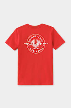 GIRLS METALLIC HORSESHOE LOGO TEE