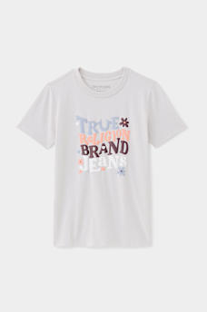 GIRLS PUFF PRINT FLORAL LOGO TEE, image 1