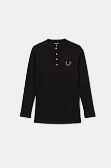 GIRLS CRYSTAL HORSESHOE HENLEY TEE, image 1