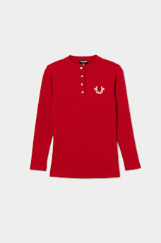 GIRLS CRYSTAL HORSESHOE HENLEY TEE, image 2