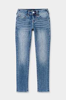 GIRLS HALLE EMBROIDERED WARPED HORSESHOE SKINNY JEAN, image 2