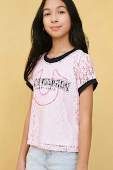GIRLS LACE CAMI LOGO TEE, image 1