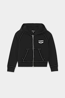 GIRLS CRYSTAL WINGED LOGO ZIP HOODIE, image 1