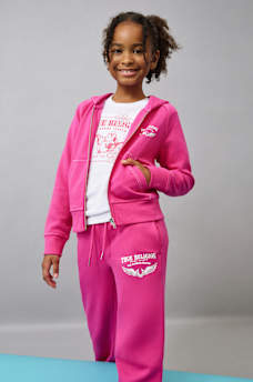 GIRLS CRYSTAL WINGED LOGO ZIP HOODIE, image 2