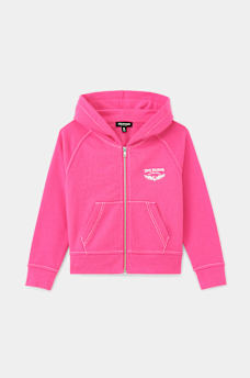 GIRLS CRYSTAL WINGED LOGO ZIP HOODIE, image 3