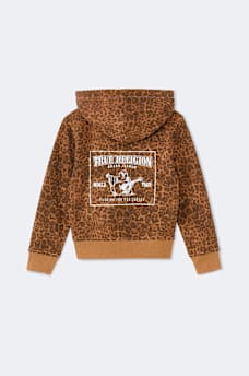 GIRLS LEOPARD PRINT HOODIE, image 2