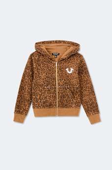 GIRLS LEOPARD PRINT HOODIE, image 3
