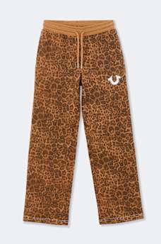 GIRLS LEOPARD PRINT SWEAT PANT, image 1