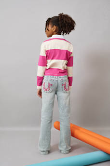 GIRLS JOEY EMBROIDERED HORESHOE FLARE JEAN, image 2