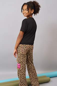 GIRLS LEOPARD PRINT WIDE LEG CARGO PANT, image 2