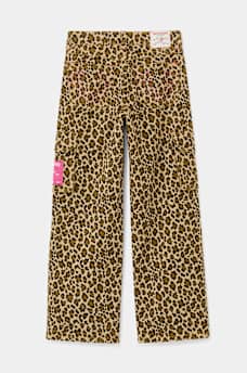 GIRLS LEOPARD PRINT WIDE LEG CARGO PANT, image 4