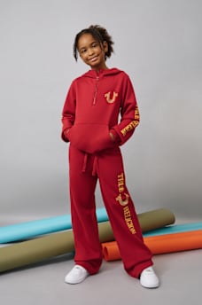 GIRLS CRYSTAL LOGO WIDE LEG PANT, image 1