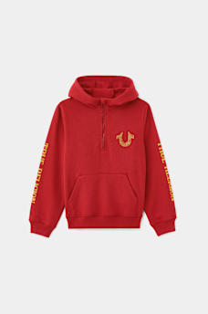 GIRLS CRYSTAL LOGO QUARTER ZIP HOODIE, image 1