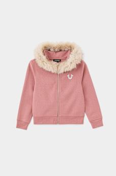 GIRLS FUR TRIM ZIP HOODIE, image 2