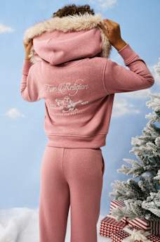 GIRLS FUR HOOD ZIP-UP HOODIE