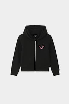 GIRLS RAINBOW STITCH ZIP HOODIE, image 2