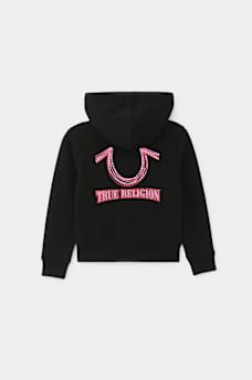 GIRLS RAINBOW STITCH ZIP HOODIE, image 1