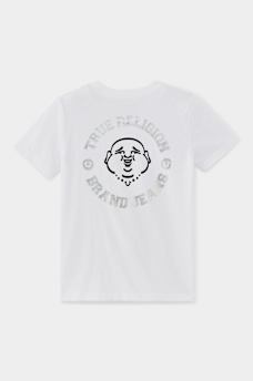 GIRLS METALLIC BUDDHA EMBLEM TEE, image 1