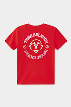 GIRLS METALLIC BUDDHA EMBLEM TEE, image 1