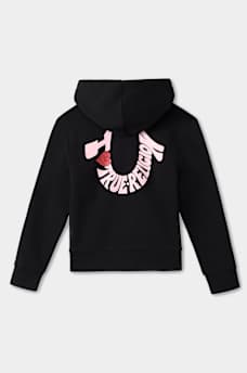 CHANDAIL &Agrave; CAPUCHON &Agrave; FERMETURE &Eacute;CLAIR POUR FILLES AVEC LOGO LOVE