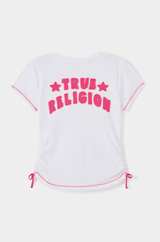 GIRLS LOGO SIDE-TIE STAR TEE, image 1
