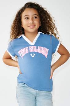 GIRLS LOGO PIPING POLO SHIRT