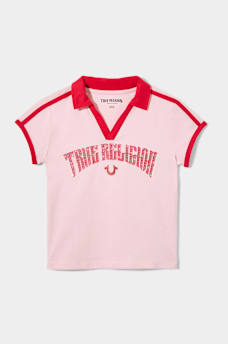 GIRLS LOGO PIPING POLO SHIRT