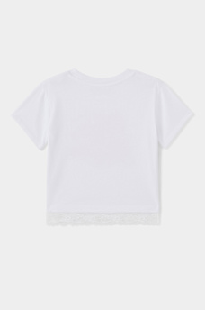 GIRLS LOGO LACE TEE, image 2