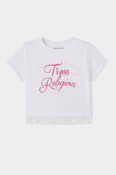 GIRLS LOGO LACE TEE, image 1