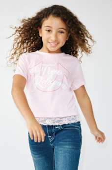 GIRLS HORSESHOE LACE TEE