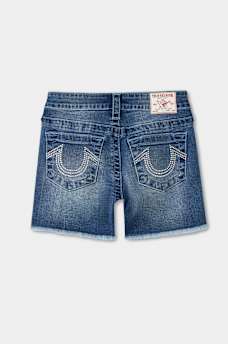 GIRLS JAYDE CRYSTAL FRAYED HEM SHORT