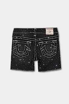 GIRLS JAYDE CRYSTAL FRAYED HEM SHORT