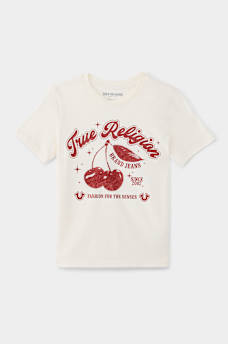 GIRLS CHERRY GLITTER TEE, image 1