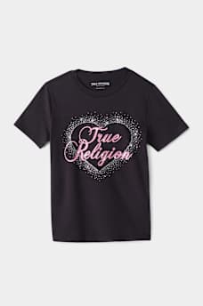 GIRLS SCRIPT HEARTS TEE