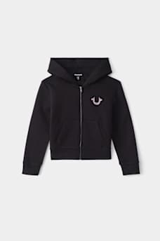 GIRLS BUTTERFLY HORSESHOE ZIP HOODIE