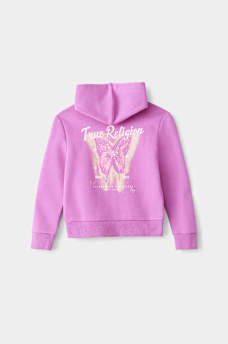 GIRLS BUTTERFLY HORSESHOE ZIP HOODIE