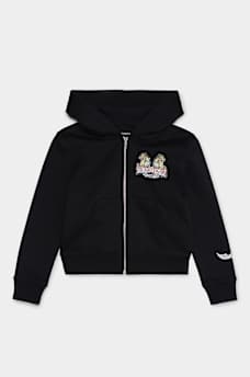 GIRLS LEOPARD ZIP HOODIE