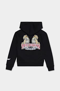 GIRLS LEOPARD ZIP HOODIE