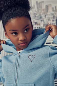 GIRLS HEART ZIP HOODIE
